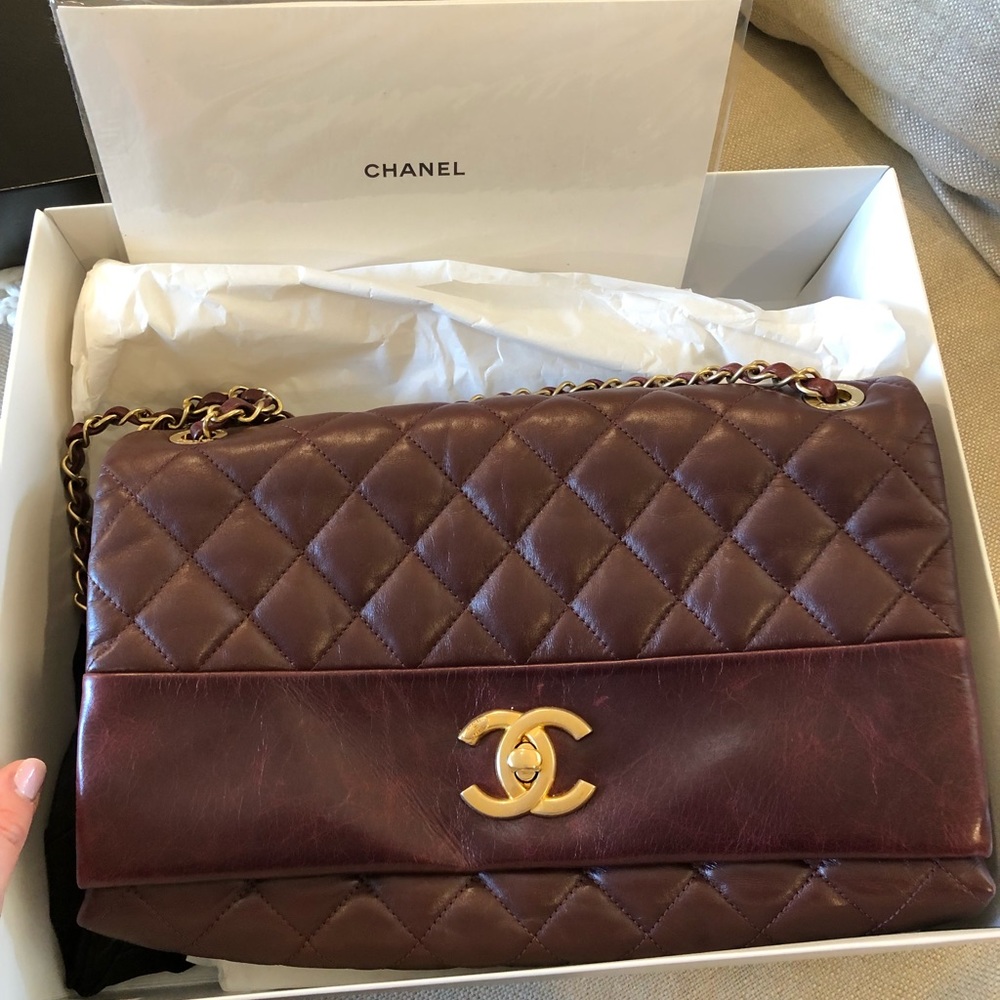 Chanel lambskin quilted double flap, Bordeaux